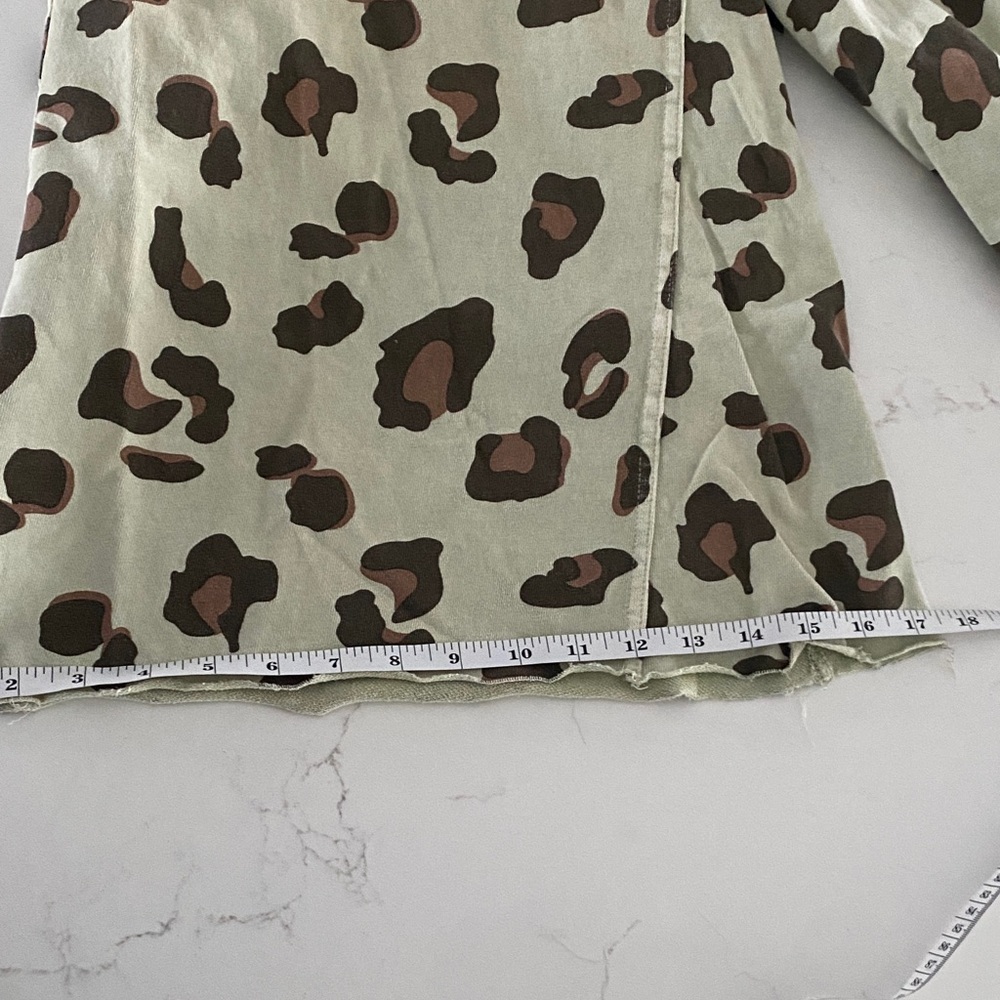 Easel Leopard Print Wide Leg Pants - Green and Brown, Great Condition, Size L - Picture 8 of 9